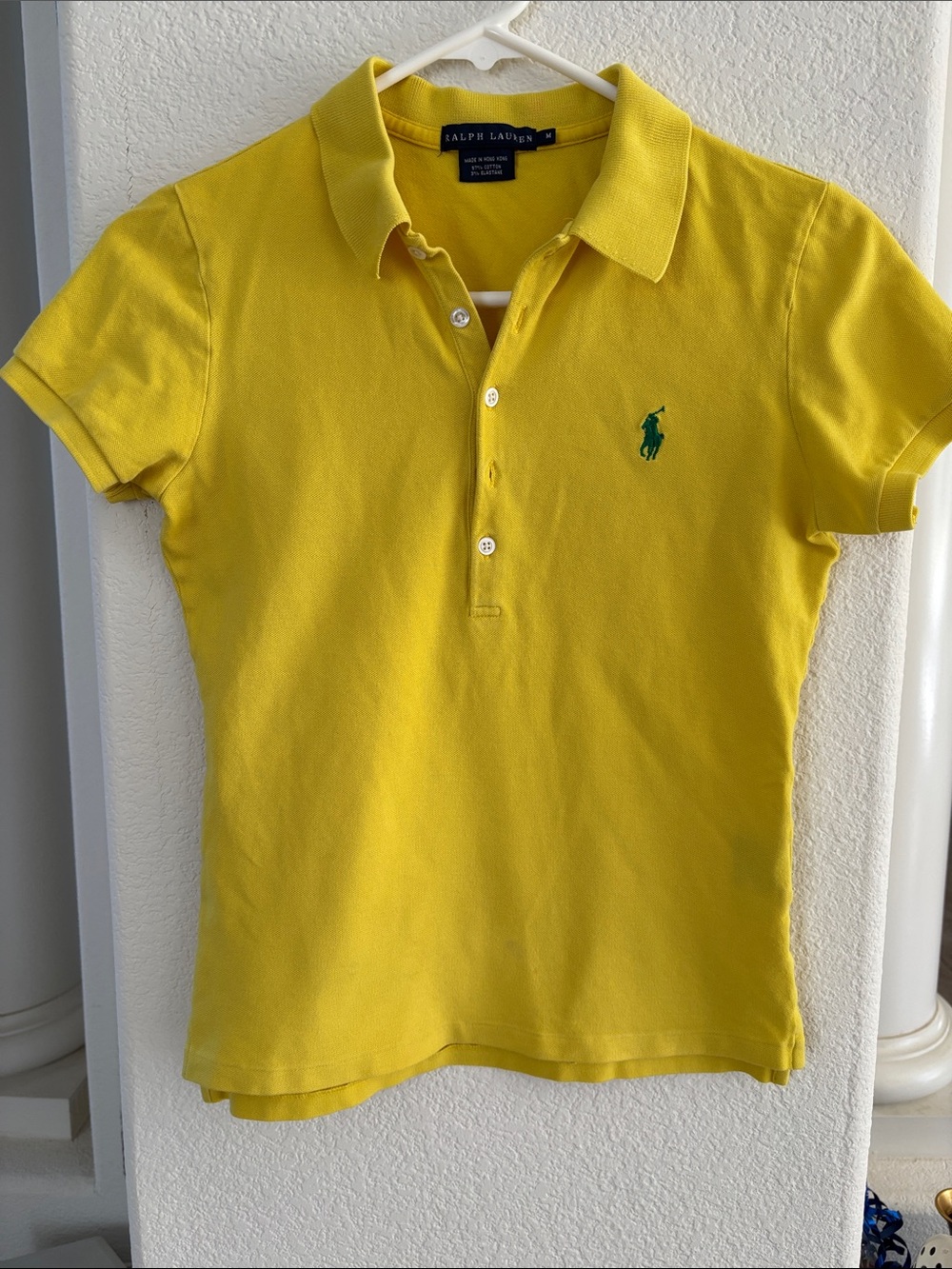 Ralph Lauren Yellow Polo with Green Pony Logo